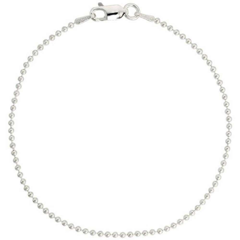 Sterling Silver Pallini Bead Ball Chain Necklaces & Bracelets 1.8mm 7" or 8"